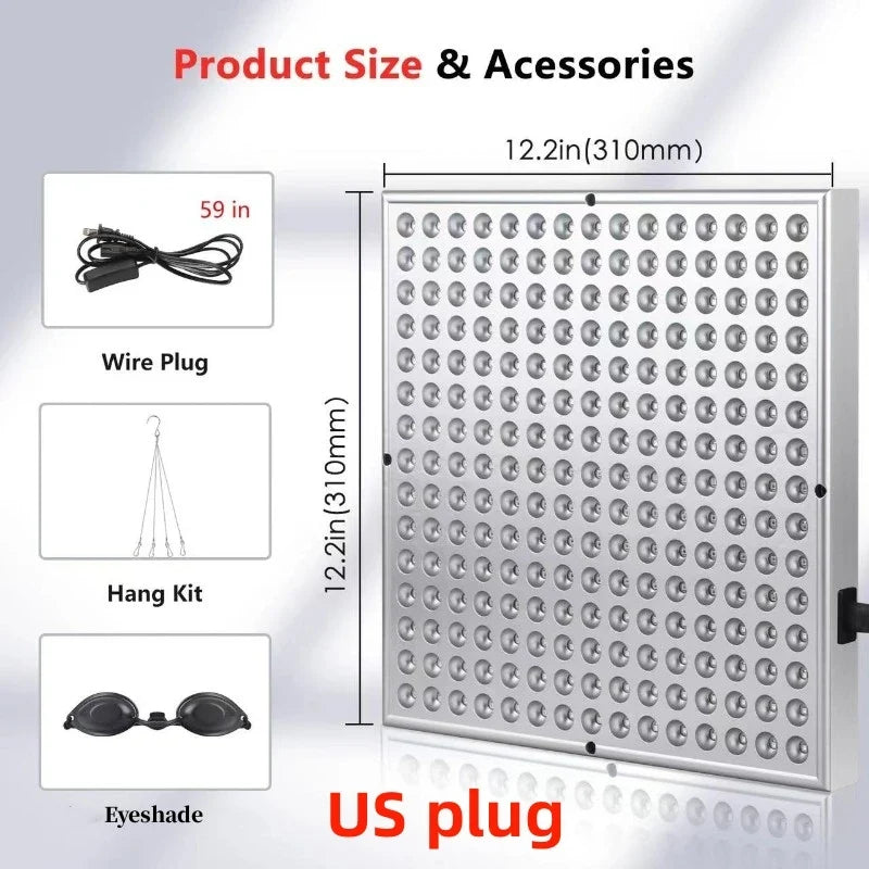 Red Light Therapy Panel for Face & Body – 225 LEDs, 660nm & 850nm