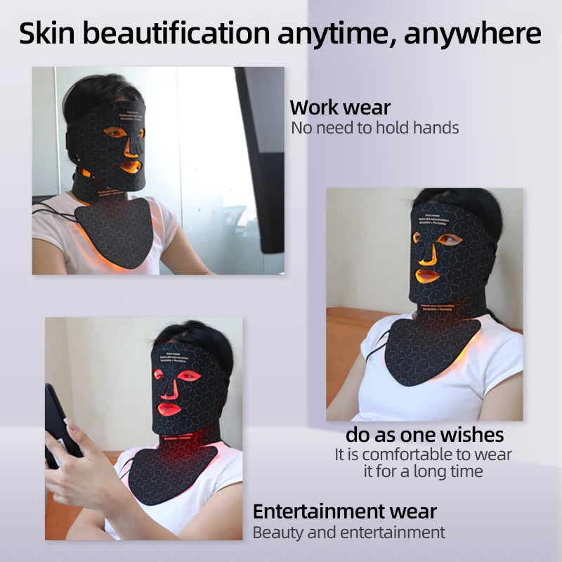 Portable Led Face Mask 4 Colors Red Light Therapy