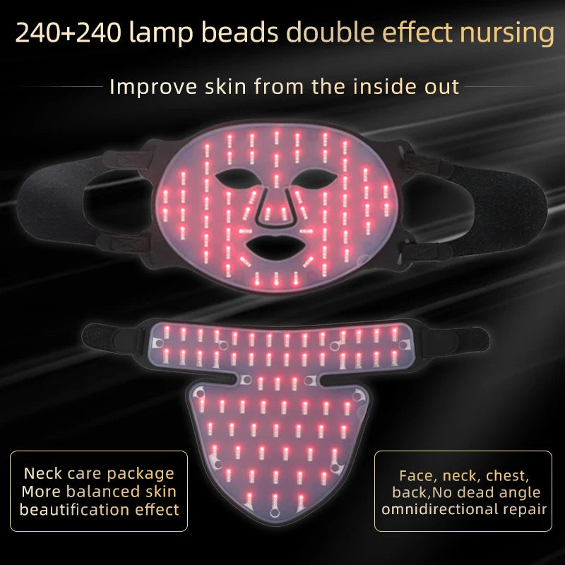 Portable Led Face Mask 4 Colors Red Light Therapy