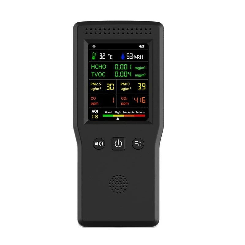 Smart Indoor Air Quality Monitor – 9-in-1 AQI Tester with Real-Time Air Quality Display